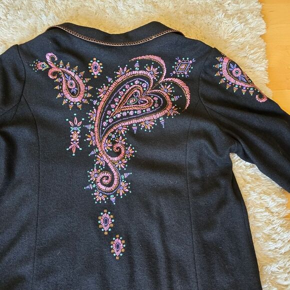 Bob Mackie Blazer Jacket Paisley Embroidered Size 1X Wool Blend Westerncore - Picture 12 of 12